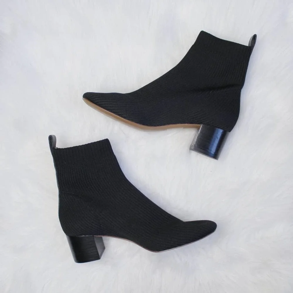 Everlane Black Knit Ankle Booties